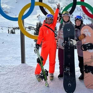 Free People onesie ski suit- neon